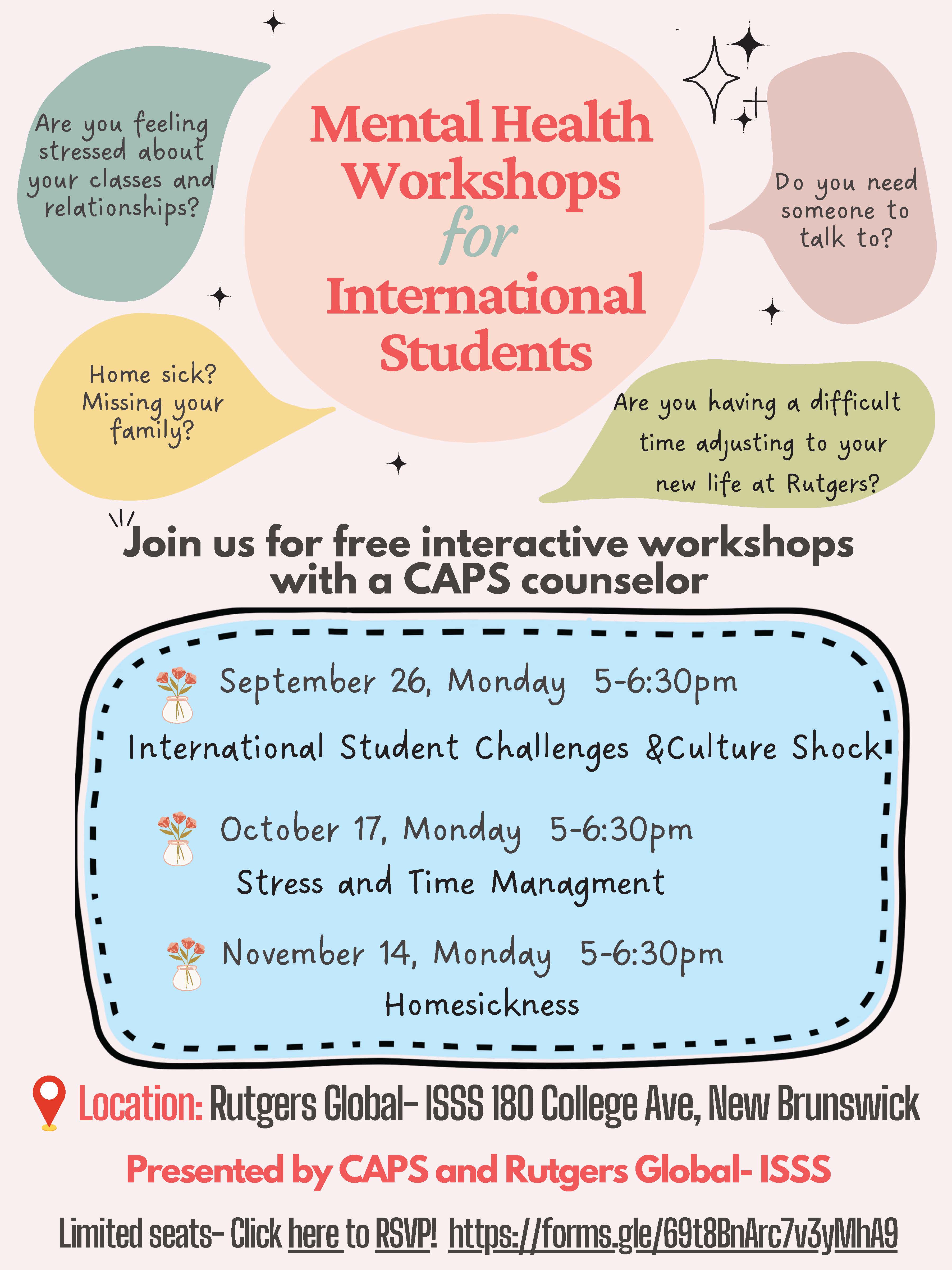 Mental Health Workshop Series Stress And Time Management Rutgers